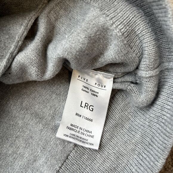 Five Four Mark McNairy Cardigan Sweater Men Large Gray Shawl Collar Cotton Light - Picture 4 of 7